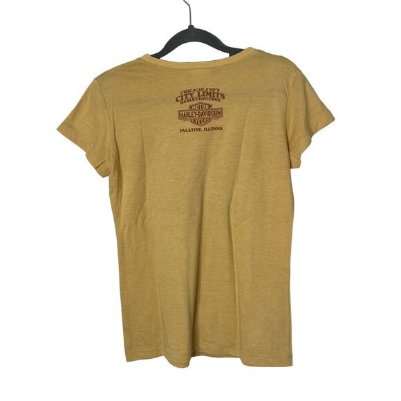 Harley Davidson Mustard Yellow Rose‎ Thorn Graphic Tee Shirt Size Large - Picture 8 of 9
